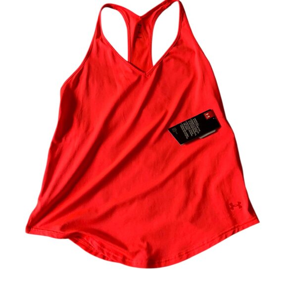 Under Armour Womens Performance Racerback Tank Top UA Sport Shirt- Coral-M- NWT - Picture 3 of 11
